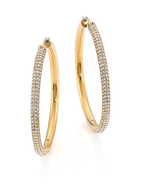 michael kors gold earrings hoops|big 14k gold hoop earrings.